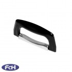 Black Plastic Swivel Handle with Nickel Fittings
